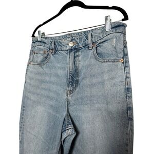 Womens Jeans Light Wash High Rise Flare Split Leg Size 12